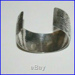 Navajo Heavy Stamped Wide STERLING SILVER CUFF 29g Bracelet 925