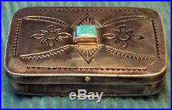 Navajo Ike (Austin) Wilson CG Wallace Hand Constructed & Stamped Box Turquoise