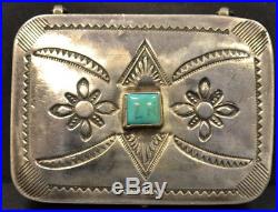 Navajo Ike (Austin) Wilson CG Wallace Hand Constructed & Stamped Box Turquoise