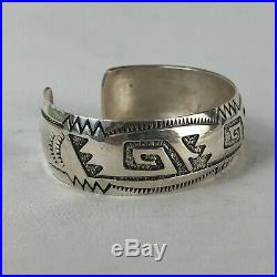 Navajo Sterling Silver 925 Signed Stamped Cuff Bracelet Estate Find Native