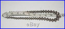 Navajo Sterling Silver Bench Stamped Graduated Large Saucer Necklace Hook Clasp