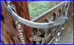 New Old Stock stamped Crockett Silver Concho Horse Bit Ball Rein Chains