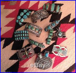 OLD KIRK SMITH Vintage Navajo Sterling HEAVY 88g Dbl Stamped Bracelet Cuff Pawn