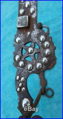 Old Iron silver Dot initial stamped Star Cheek Cowboy Horse Using Bit