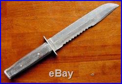 Old Military Type Fighting Knife Custom Stamped Western Vintage Survival Sawback