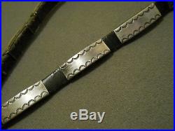 Old Native American Indian Stamped Sterling Silver Concho Belt Style Hatband