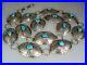 Old Navajo Stamped Sterling Silver & Kingman Turquoise Concho Link Belt