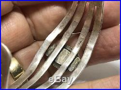 Old Pawn Navajo HARVEY ERA STAMPED STERLING LIGHT GREEN TURQUOISE CUFF BRACELET