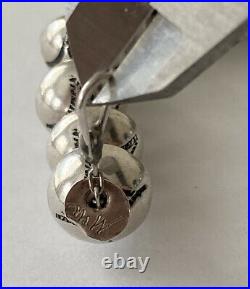 Old Pawn Navajo Signed Sterling Silver Hand Stamped Bench Bead Pearl Necklace