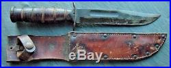 Old WW2 FIGHTING KNIFE KA-BAR & USN STAMPED VINTAGE MARK 2 MK2 Navy Military
