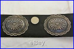 Old and Heavy 22+ozt Navajo CONCHO BELT buckle Sterling Silver withDeep Stamping