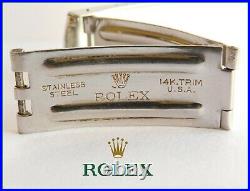 Original ROLEX Vintage Watch Bracelet Buckle CLASP Stamped 14k Trim 1960's