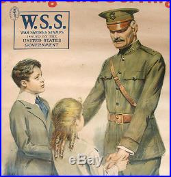 Original Ww1 War Help Him Win Buy Saving Stamps American Propaganda Poster