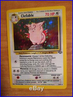 PL PRERELEASE Pokemon CLEFABLE Card JUNGLE Set 1/64 PROMO Stamped Holo PLAYED AP