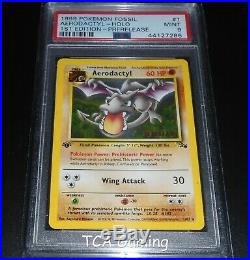 PSA 9 MINT Aerodactyl 1/62 PRERELEASE 1st Edition GOLD STAMP Pokemon Card