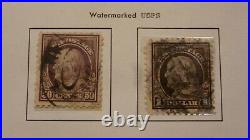 Page Lot Of 19 1912-1915 Us United States Stamps 18-used 1-unused Hinged