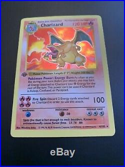 Pokemon 1st First Edition Charizard Shadowless Base Set Gray Stamp