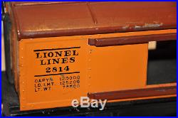 Prewar Lionel 2814 Boxcar Type II Flat Orange Heat-Stamped 1940