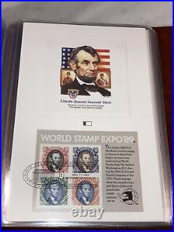 Proofcard Society of The United States 4 Albums 200+ Uncirculated First Stamps