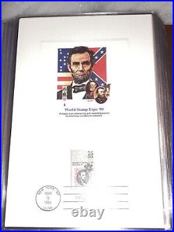 Proofcard Society of The United States 4 Albums 200+ Uncirculated First Stamps