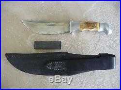 R. H. Ruana Early M Stamp Deluxe Knife 20a-6 Skinner With Deluxe Sheath