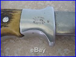 R. H. Ruana M Stamp Knife 21a-6 Deluxe Sticker Orig Sheath & Stonevintage
