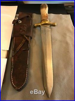 R. H. Ruana 42D M Stamp -Stag Brass Back Bowie Knife-1967-1970