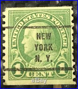 RARE 1 Cent Green Ben Franklin STAMP New York Post 1936 Maybe Scott #594 or #596