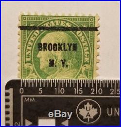 RARE 1 Cent Green Benjamin Franklin STAMP Used Pref 11 1/2 x 10 1/2 Brooklyn, NY