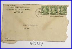 RARE 3 Green 1c Franklin US Postage Stamps Perf 11 Envelope Scott 594 & ERROR