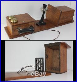 RARE 3Stamp Trademark Oak Western Electric Chicago NY 2 Box Phone Rings Antique