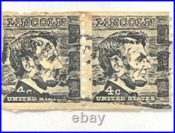 RARE Abraham Lincoln 4 Cent United States Postage Stamp Black