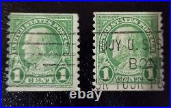 RARE BENJAMIN FRANKLIN ONE CENT US STAMP 2 Stamps
