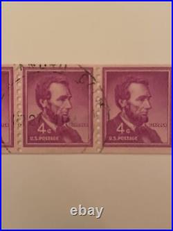 RARE BLOCK abraham lincoln 4 cent stamp block violet