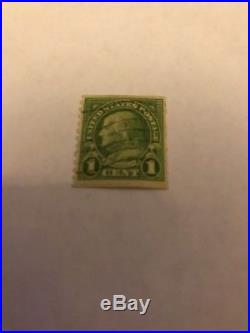 RARE Cut 1 Cent Green Ben Franklin STAMP 1936 Post Looks Like Jack Black