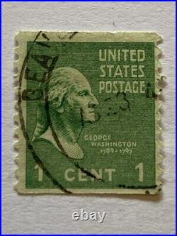 RARE George Washington 1 cent Green Stamp USA Used Very Good Condition