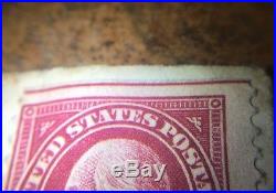 RARE Top Red Line Washington 2 Cent Postage Stamp USED UNCANCELLED