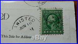 RARE US, 1c stamp, Used, George Washington 10 perf