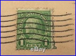 RARE USED 1 CENT GREEN Benjamin Franklin STAMP (Possibly Scott #594 or #596)