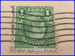 RARE USED 1 CENT GREEN Benjamin Franklin STAMP (Possibly Scott #594 or #596)