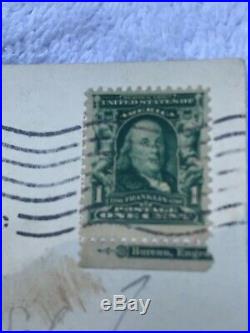 RARE Vintage 1902 Ben Franklin Stamp Postage Bureau Engraving Postcard Gran Rapi