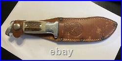 RARE! Vintage R. H. Ruana Bonner Montana Knife M Stamp with Original Sheath