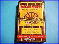 RARE Wagon Wheel Tobacco Pocket Tin Can Taylor Bros Winston Salem NC Tax Stamp