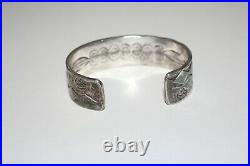 RICHARD BEGAY RB Navajo Heavy Stamped Bear Design STERLING SILVER CUFF 62.2g