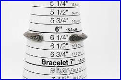RS Navajo ROGER SKEET Sterling Silver Hand Stamped Sandcast Cuff 5.25 Bracelet