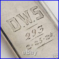 Rare Antique ELKs Sterling Silver & 10K Gold Fob / Stamp Carrier/ Name Case