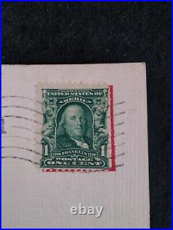 Rare Ben Franklin 1 Cent Stamp Posted 1907 Columbus GA Postcard Seale AL Bush