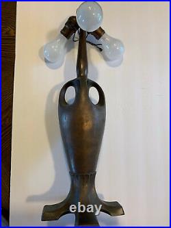 Rare Genuine Antique Handel Bronze Table Lamp Base. Stamped, Very Heavy. Used