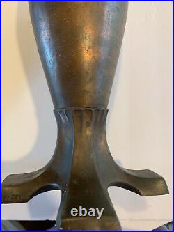 Rare Genuine Antique Handel Bronze Table Lamp Base. Stamped, Very Heavy. Used