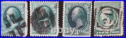 Rare George Washington Green three cent stamp. 6 Stamps Total